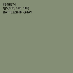 #848E74 - Battleship Gray Color Image